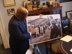 Rep. Lewis With Photo of Selma March